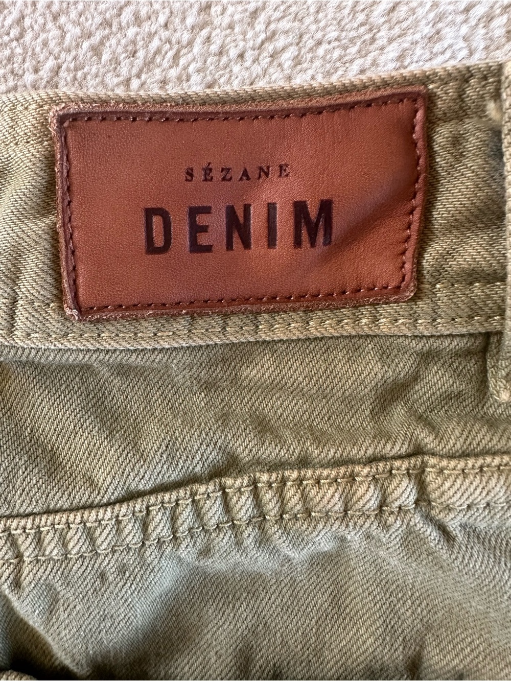 Sezane Olive Green Wide Leg Jeans - Picture 8 of 9